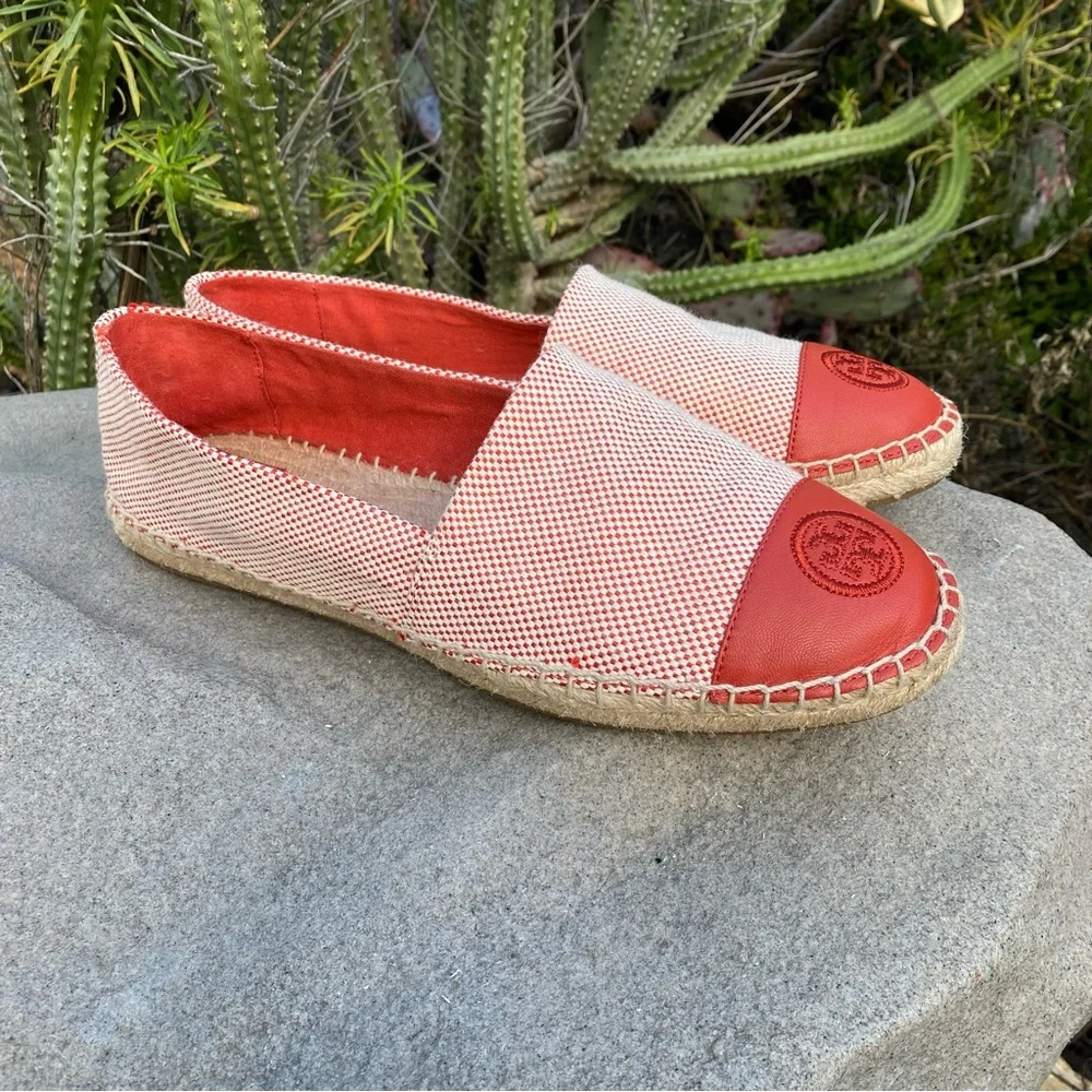 Tory Burch Red Espadrille Slip-Ons NWOB